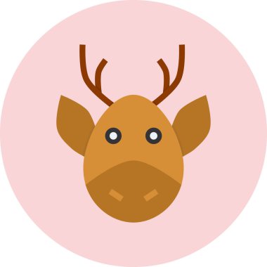 Ren geyiği. Web simgesi basit illüstrasyon