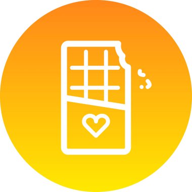 Çikolata ikonu, sevgililer günü konsepti, basit çizim tasarımı 