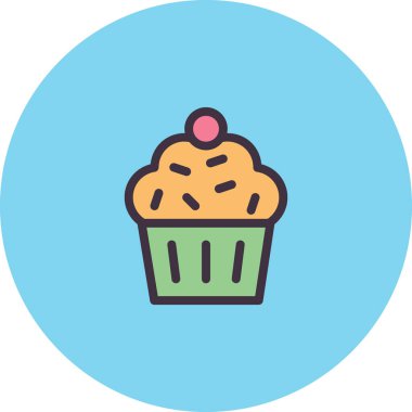 Kek ikonu. vektör illüstrasyonu