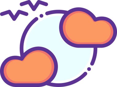 Yarasalı ay, Cadılar Bayramı konsepti. Web simgesi basit illüstrasyon 