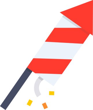 Bir roketin düz tasarımının vektör çizimi