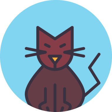 Cadılar Bayramı kedisi, basit illüstrasyon tasarımı. 