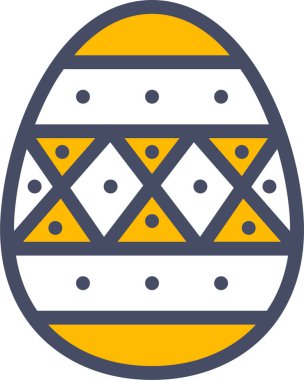 Süslü paskalya yumurtası ikonu, Paskalya konsepti, basit illüstrasyon tasarımı 