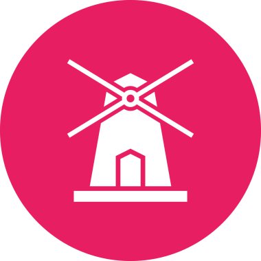 Yel değirmeni ikonu düz. vektör illüstrasyonu 