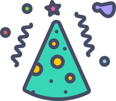 Koni kapağı, noel konsepti, basit tasarım çizimi