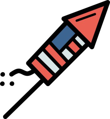 roket petard kutlama konsepti, basit vektör illüstrasyonu