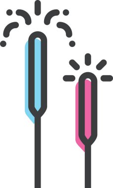 Krakerler havai fişekler, xmas konsepti, basit tasarım illüstrasyonu