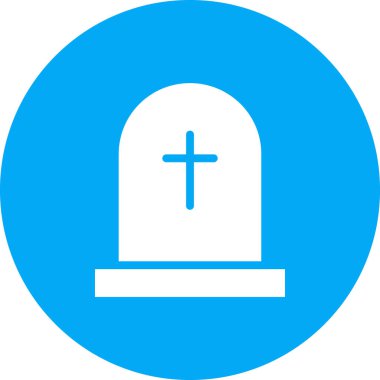 Düz stil mezar taşı simgesi izole edildi. Cadılar Bayramı sembolü vektör illüstrasyonu