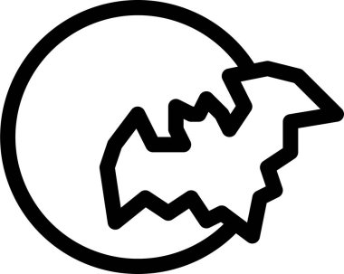 Yarasalı ay, cadılar bayramı konsepti. Web simgesi basit illüstrasyon 