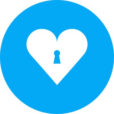 kilit kalp ikonu, sevgililer günü konsepti, basit illüstrasyon tasarımı 