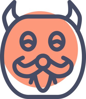 Korkunç cadılar bayramı maskesi ikonu. düz çizim tasarımı