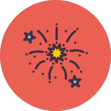 Havai fişek patlaması, xmas konsepti, basit tasarım çizimi