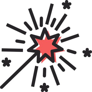 Havai fişekler. Web simgesi basit illüstrasyon