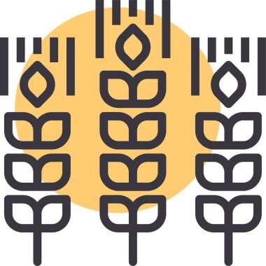 Buğday simgesi vektör şablonu çizimi 