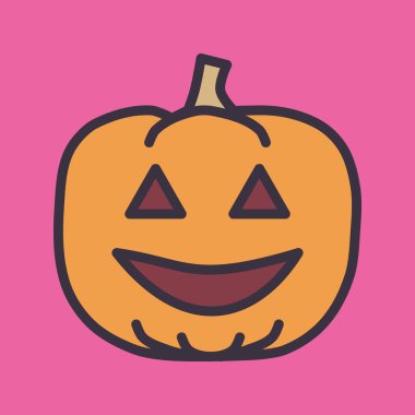 Korkunç balkabağı, basit illüstrasyon tasarımı 