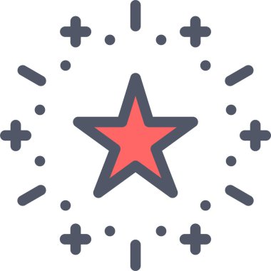 Yıldız simgesi. Düz tasarım stili.