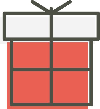 Hediye kutusu simgesi. Web tasarımı için kağıt kesim vektör simgelerinin düz çizimi