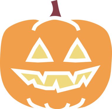 Korkunç balkabağı, basit illüstrasyon tasarımı 