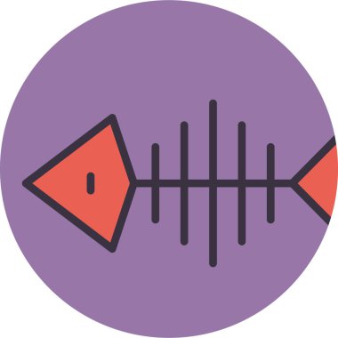 Kemik balığı, basit illüstrasyon tasarımı 