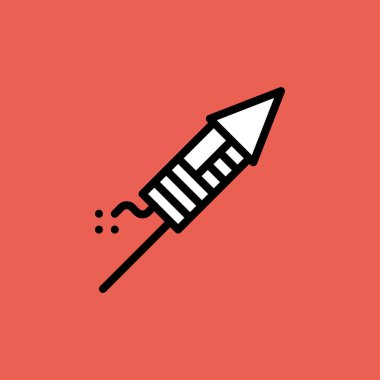 roket petard kutlama konsepti, basit vektör illüstrasyonu