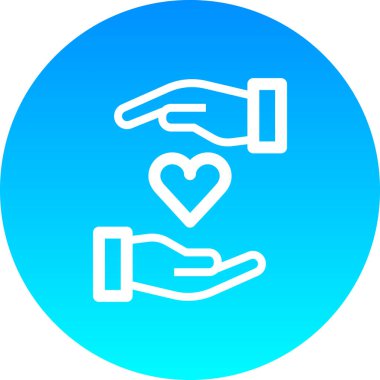 El ikonlu kalp. vektör illüstrasyonu