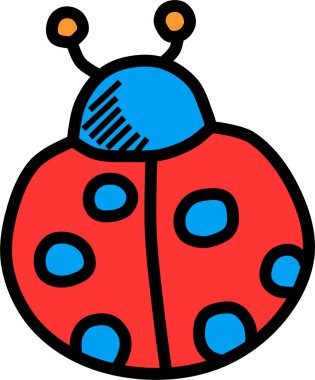 Şirin uğur böceği. vektör illüstrasyonu