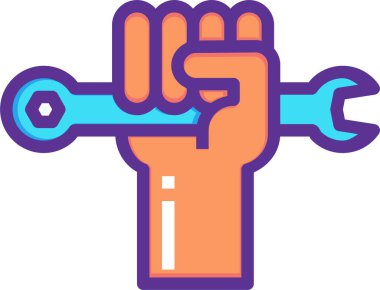 Mor ve pembe bir anahtarın vektör çizimi