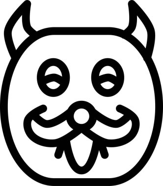 Korkunç cadılar bayramı maskesi ikonu. düz çizim tasarımı