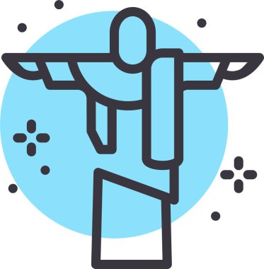 Yaylı şirin bir çizgi film bebeğinin dikey görüntüsü.