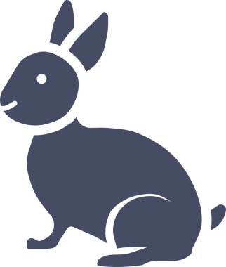 Sevimli tavşan ikonu, Paskalya konsepti, basit çizim tasarımı 