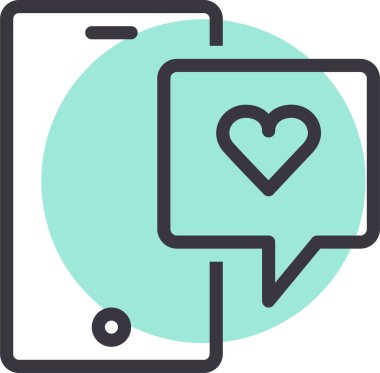 Aşk mesajları, sevgililer günü konsepti, basit çizim tasarımı 