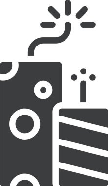 Krakerler havai fişekler, xmas konsepti, basit tasarım illüstrasyonu