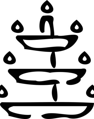 Yağlı boya fırça ikonu. siyah ve beyaz resimleme.