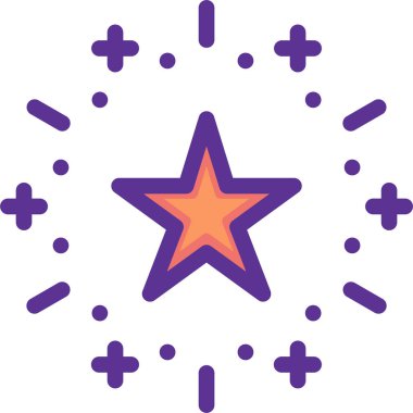 star icon. flat design style is red color, rounded angles, white background.