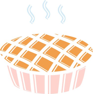 balkabağı pastası, basit çizim tasarımı 