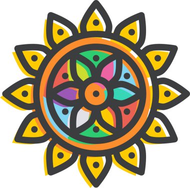 Mandala süsü. vektör illüstrasyonu