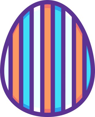 Süslü paskalya yumurtası ikonu, Paskalya konsepti, basit illüstrasyon tasarımı 