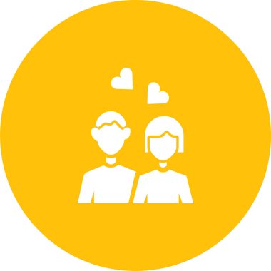 Çift simgesi, sevgililer günü, basit illüstrasyon tasarımı 