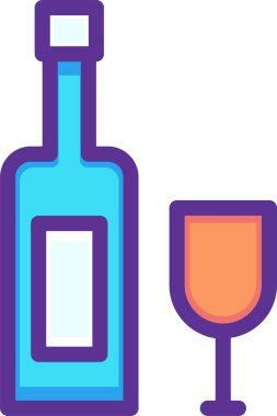 şarap cam ikonu vektör illüstrasyonu