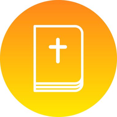 Beyaz arkaplanda izole edilmiş modaya uygun düz biçimli incil simgesi.