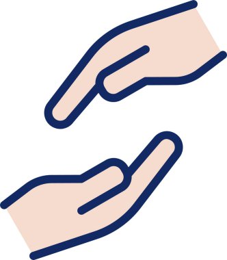 Mavi kurdele simgesiyle el