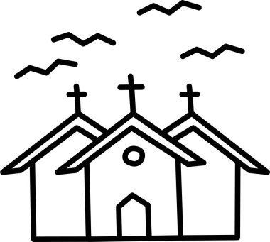 Lanetli köşk, Cadılar Bayramı konsepti. Web simgesi basit illüstrasyon