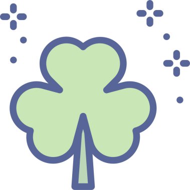 Yonca simgesi. Web için yeşil bitki vektör simgelerinin karikatür çizimi