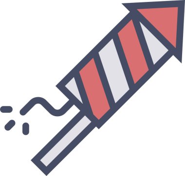 Havai fişek roketi, kutlama festivali illüstrasyonu