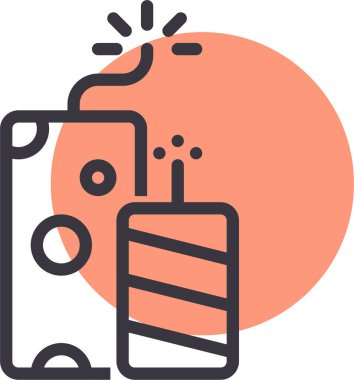 Krakerler havai fişekler, xmas konsepti, basit tasarım illüstrasyonu