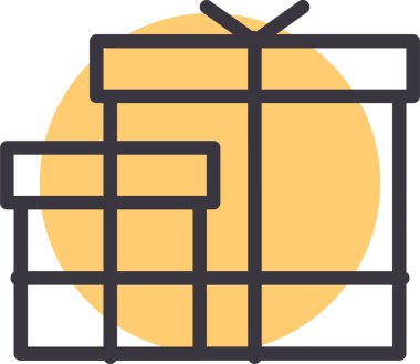 xmas hediye kutuları simgesi, basit vektör illüstrasyonu