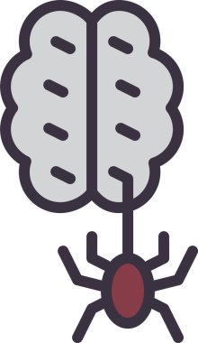 Korkunç örümcek. Cadılar Bayramı konsepti Web simgesi basit illüstrasyon