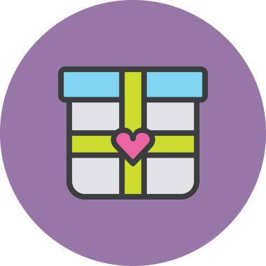 hediye ikonu, sevgililer günü konsepti, basit vektör illüstrasyonu