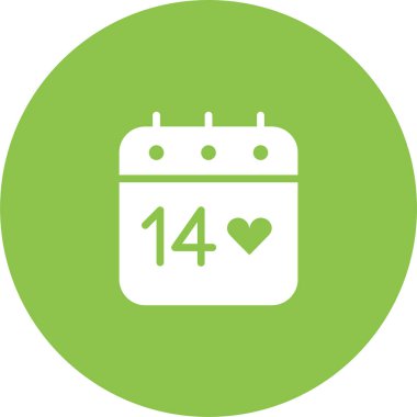 Sevgililer Günü takvimi simgesi, basit vektör illüstrasyon tasarımı