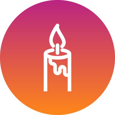 Mum simgesi. Web için mum yakma vektör simgelerinin düz çizimi